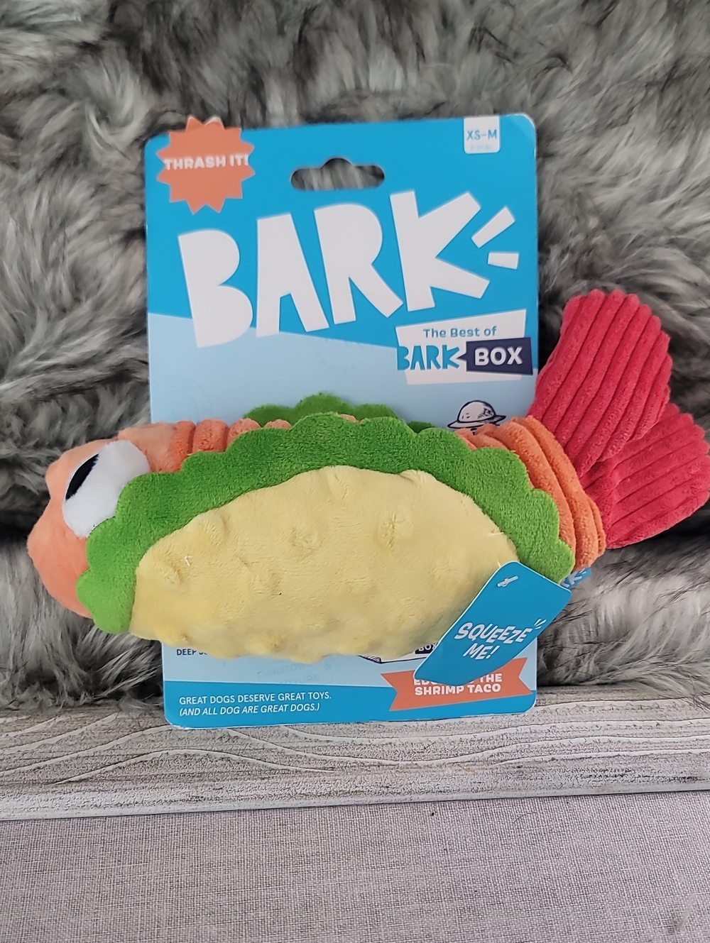 BARK Shrimp Taco Plush Toy - Yellow, Green, Orange, Red